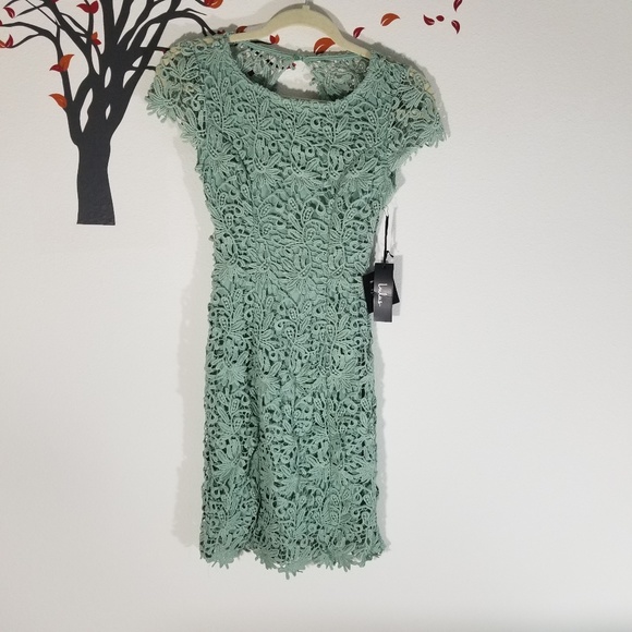 LULU's Romance Language Sage Backless Lace Dress - Picture 2 of 8